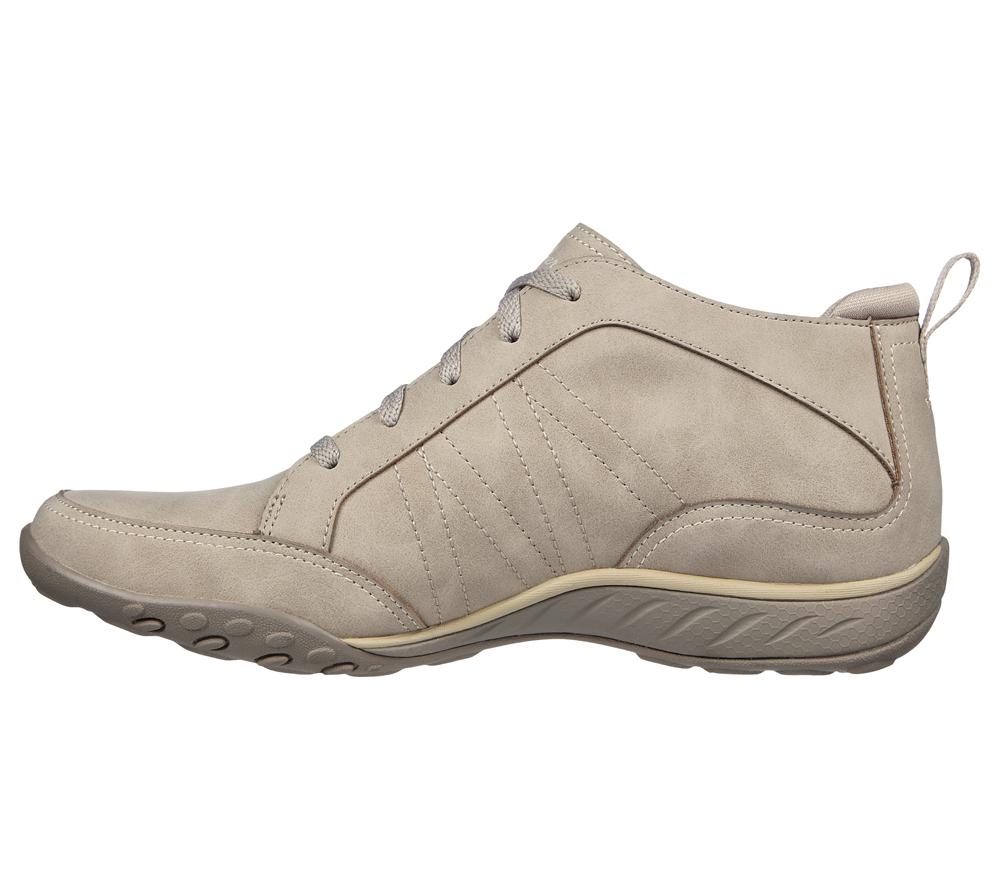 Women Skechers Relaxed Fit: Breathe-Easy - Friendly Ties Boots Taupe Brown  USA |  4531-IKBJA