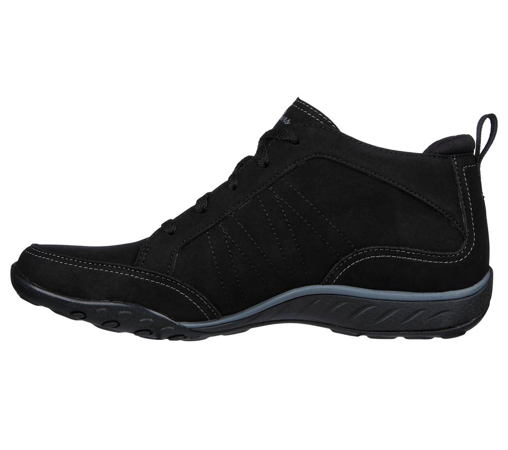 Women Skechers Relaxed Fit: Breathe-Easy - Friendly Ties Boots Black  USA |  9264-ZJCUI