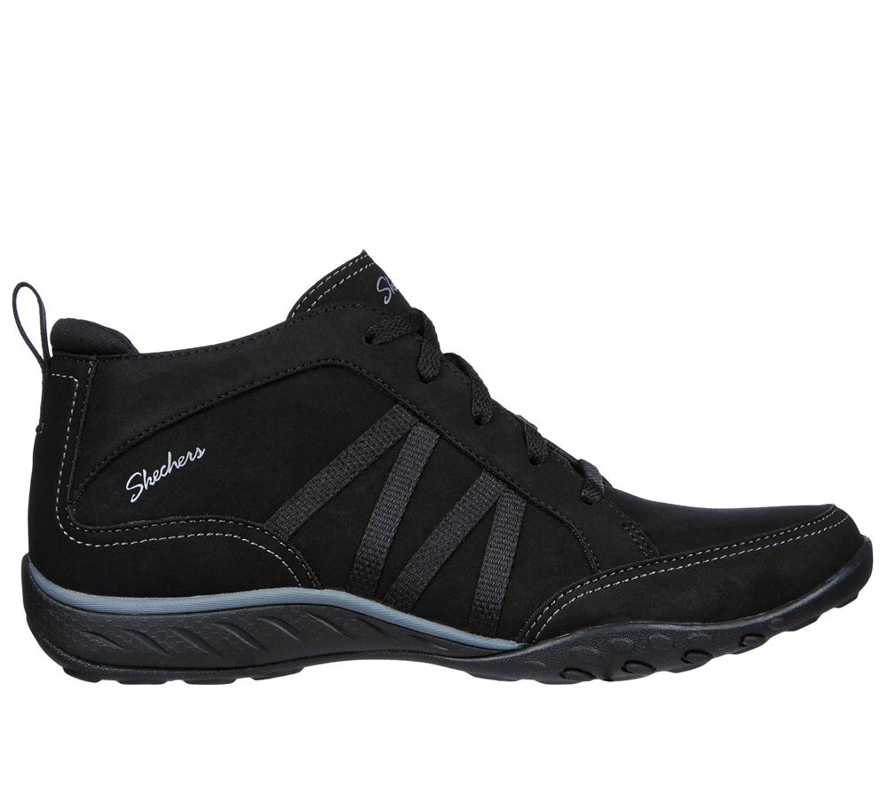 Women Skechers Relaxed Fit: Breathe-Easy - Friendly Ties Boots Black  USA |  9264-ZJCUI