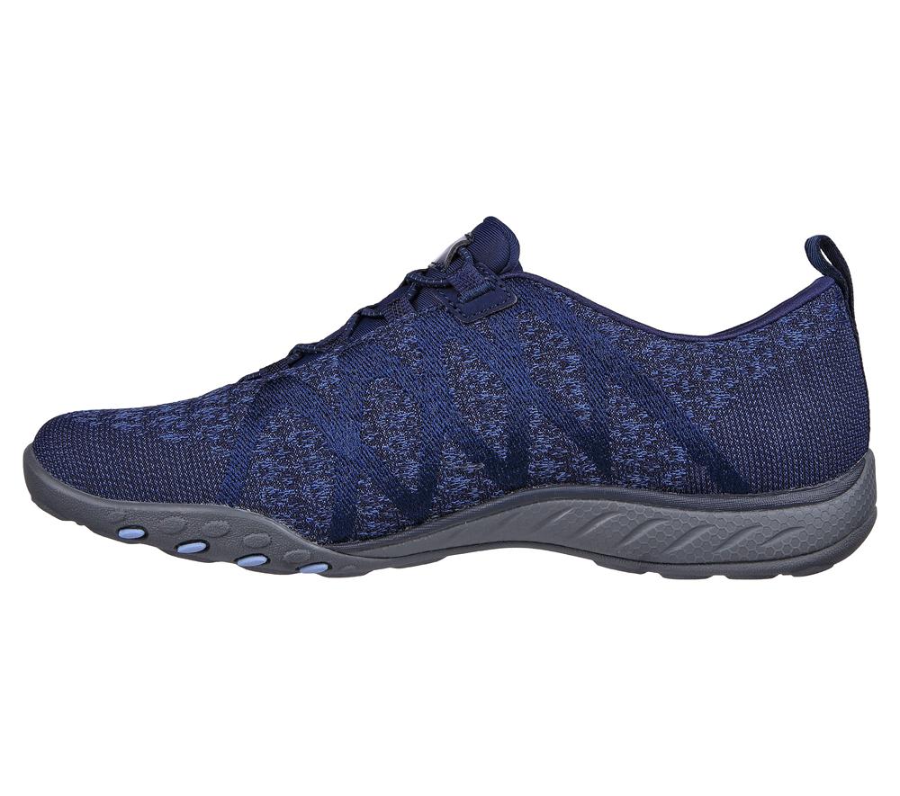 Women Skechers Relaxed Fit: Breathe-Easy - Infi-Knity Slip On Shoes Navy  USA |  1562-XTJYO