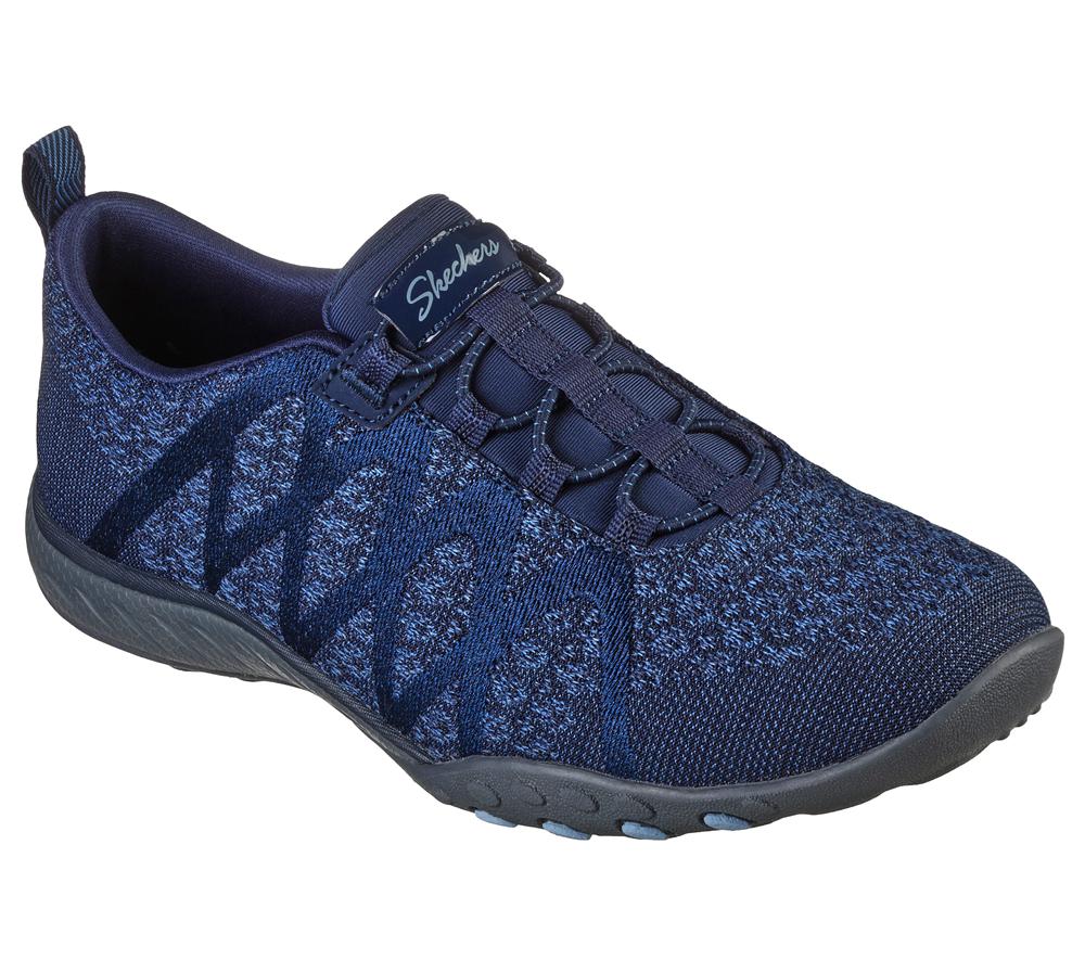 Women Skechers Relaxed Fit: Breathe-Easy - Infi-Knity Slip On Shoes Navy  USA |  1562-XTJYO