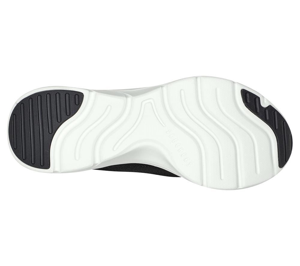 Women Skechers Relaxed Fit: D'Lux Comfort - Bliss Galore Slip On Shoes Black / White  USA |  5421-ASPBX