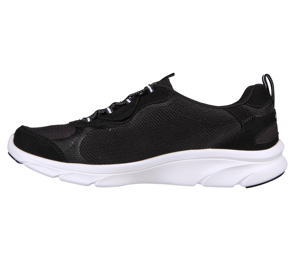 Women Skechers Relaxed Fit: D'Lux Comfort - Bliss Galore Slip On Shoes Black / White  USA |  5421-ASPBX