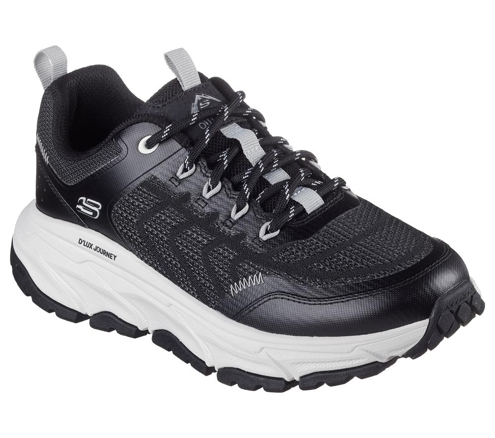 Women Skechers Relaxed Fit: D'Lux Journey - Marigold Lace Up Shoes Black / Grey  USA |  1762-LFEAY
