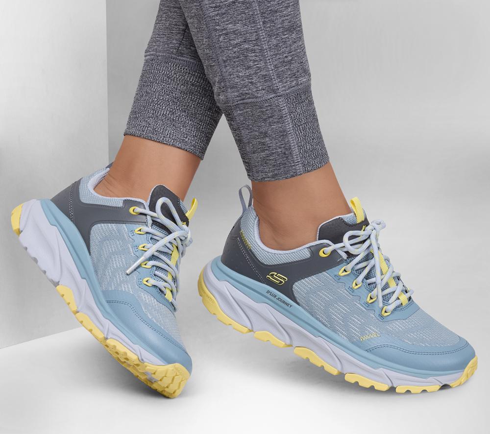 Women Skechers Relaxed Fit: D'Lux Journey - Marigold Sneakers Blue / Yellow  USA |  0523-FOUHP
