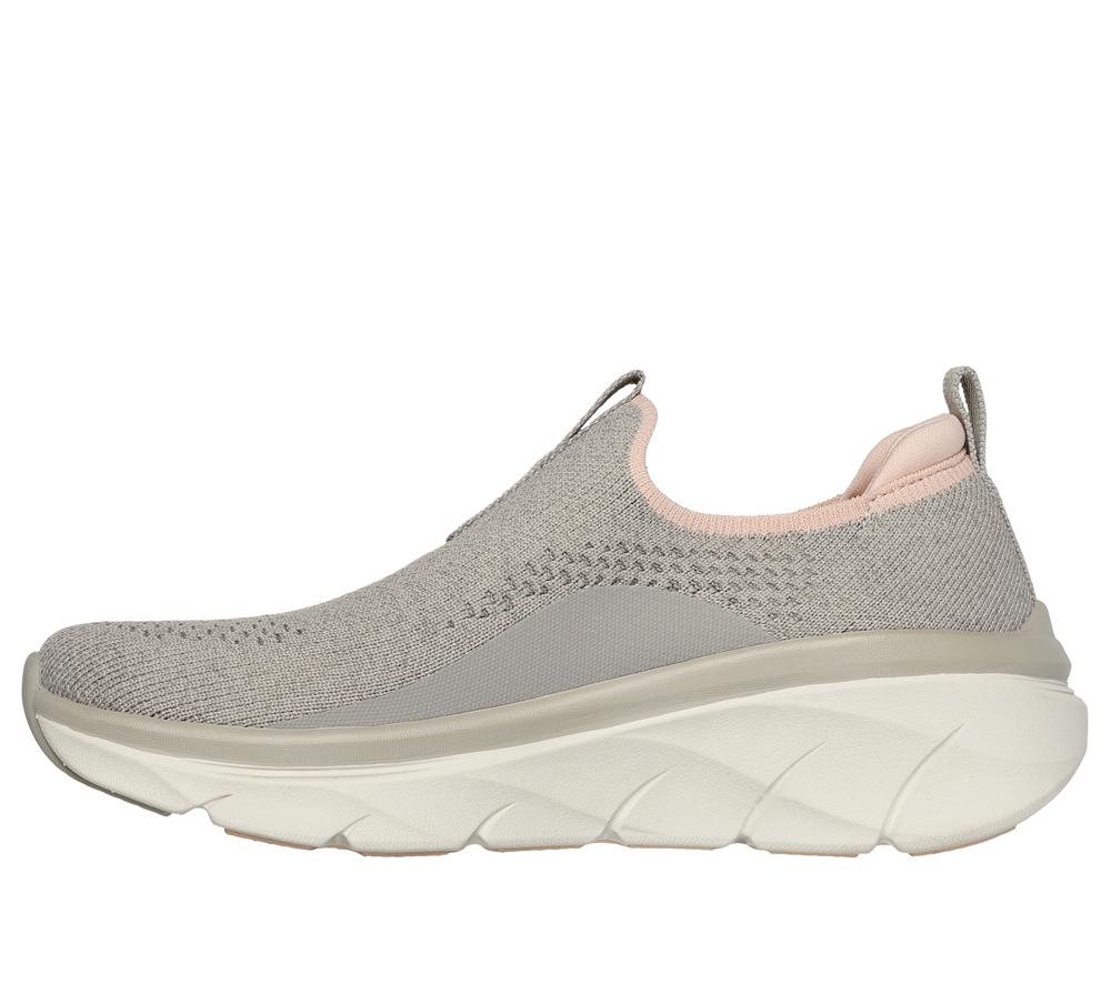 Women Skechers Relaxed Fit: D'Lux Walker 2.0 - Bold State Slip On Shoes Taupe / Peach  USA |  3620-AFNTY