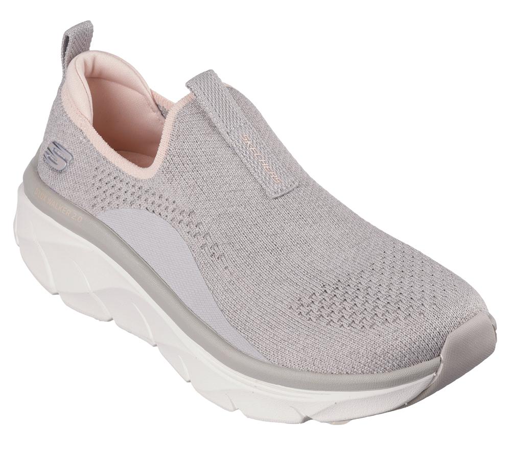 Women Skechers Relaxed Fit: D'Lux Walker 2.0 - Bold State Slip On Shoes Taupe / Peach  USA |  3620-AFNTY