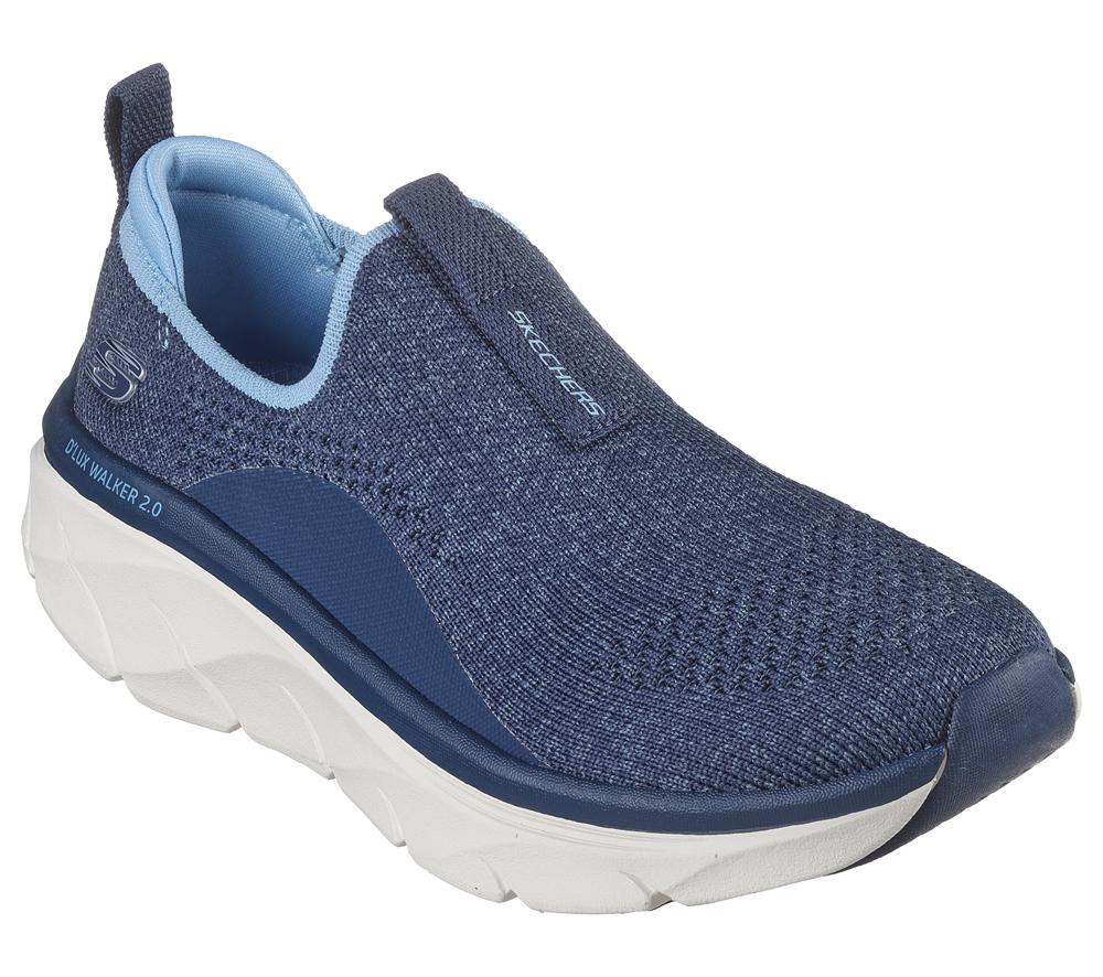 Women Skechers Relaxed Fit: D'Lux Walker 2.0 - Bold State Slip On Shoes Navy / Blue  USA |  3047-RZGQY