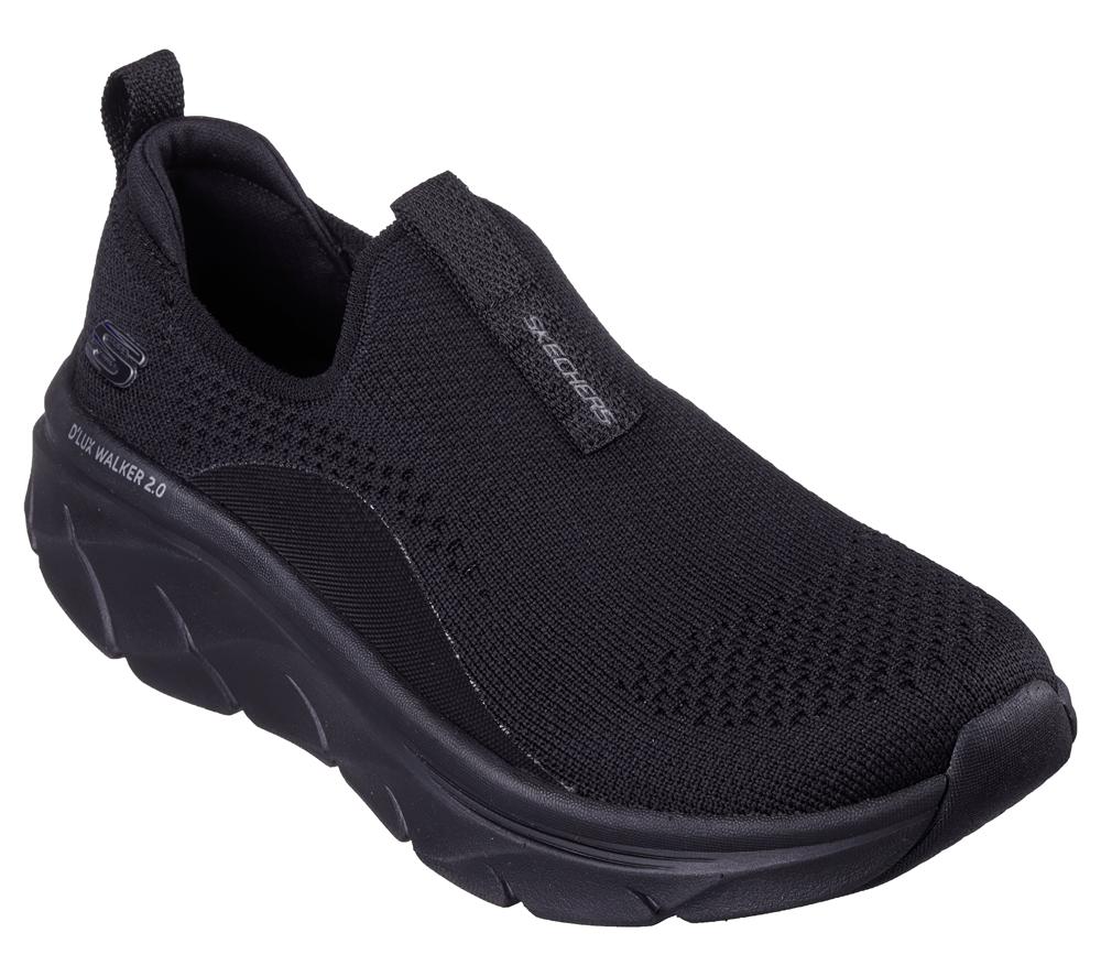 Women Skechers Relaxed Fit: D'Lux Walker 2.0 - Bold State Slip On Shoes Black  USA |  2068-JADCV