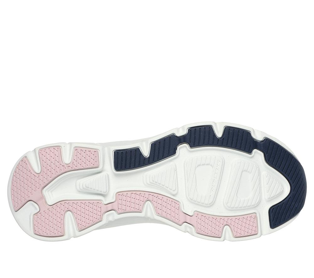 Women Skechers Relaxed Fit: D'Lux Walker 2.0 - Daisy Doll Lace Up Shoes Navy / Pink  USA |  3458-IFPYG
