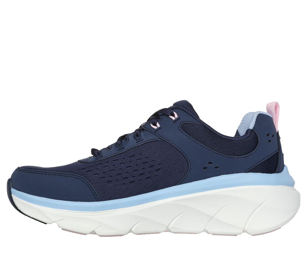 Women Skechers Relaxed Fit: D'Lux Walker 2.0 - Daisy Doll Lace Up Shoes Navy / Pink  USA |  3458-IFPYG