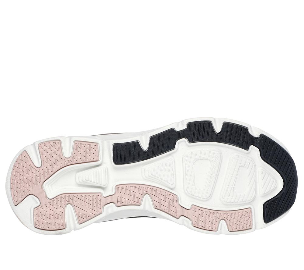 Women Skechers Relaxed Fit: D'Lux Walker 2.0 - Gradient Glam Lace Up Shoes Black / Rose Gold  USA |  1847-MQLWI