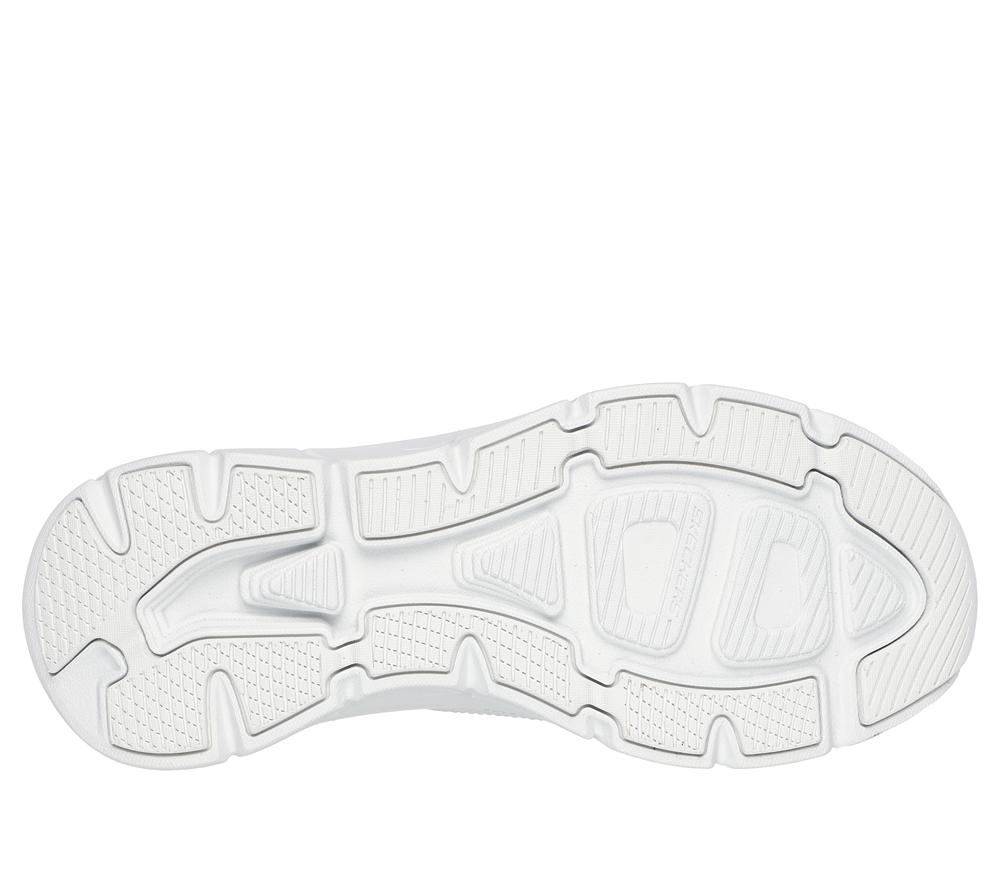Women Skechers Relaxed Fit: D'Lux Walker 2.0 - Golden Step Lace Up Shoes White / Silver  USA |  7653-MXVJF