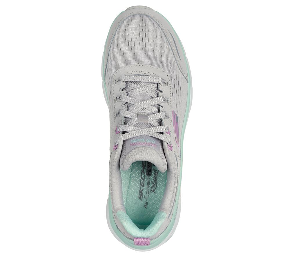 Women Skechers Relaxed Fit: D'Lux Walker 2.0 - Daisy Doll Sneakers Grey / Multicolor  USA |  1857-MWNPH