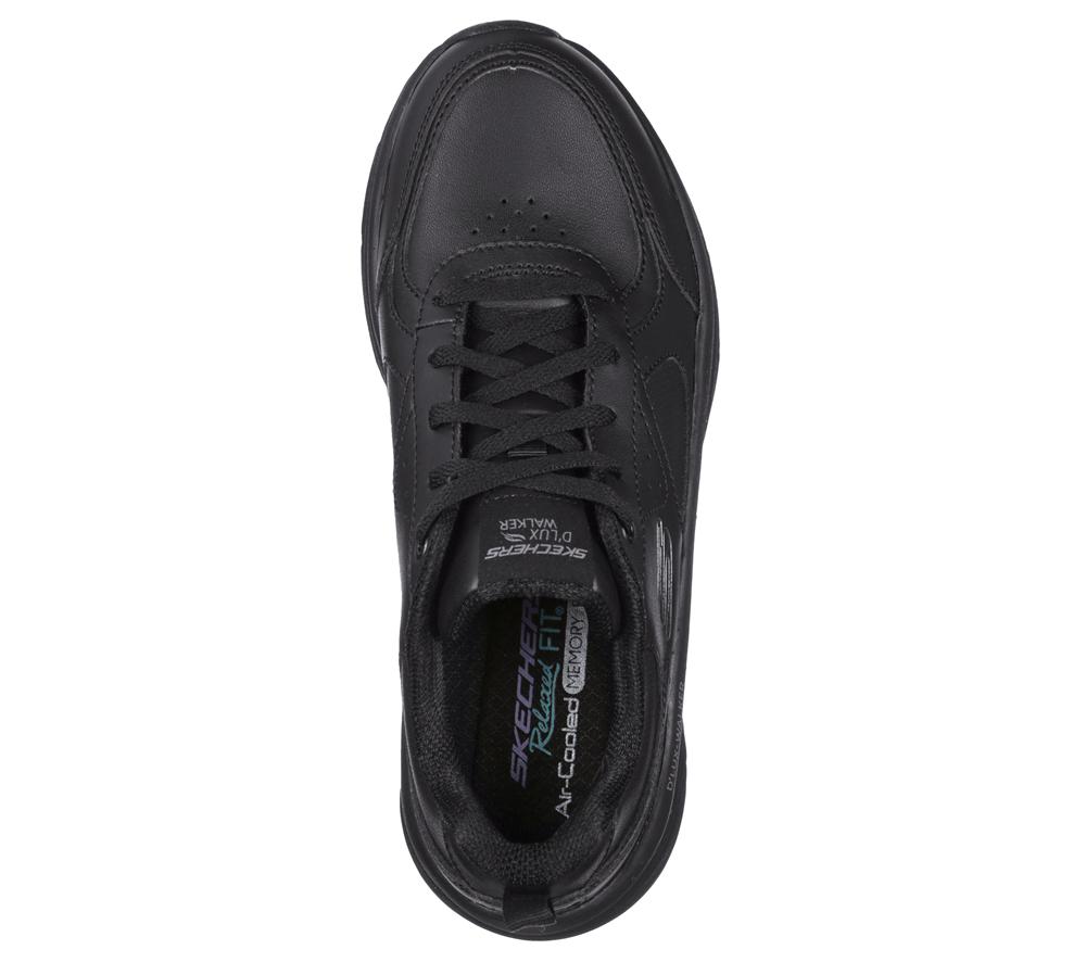 Women Skechers Relaxed Fit: D'Lux Walker - Timeless Path Lace Up Shoes Black  USA |  2698-REUKD