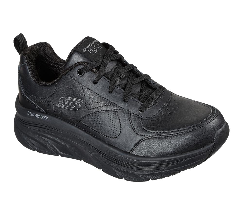 Women Skechers Relaxed Fit: D'Lux Walker - Timeless Path Lace Up Shoes Black  USA |  2698-REUKD