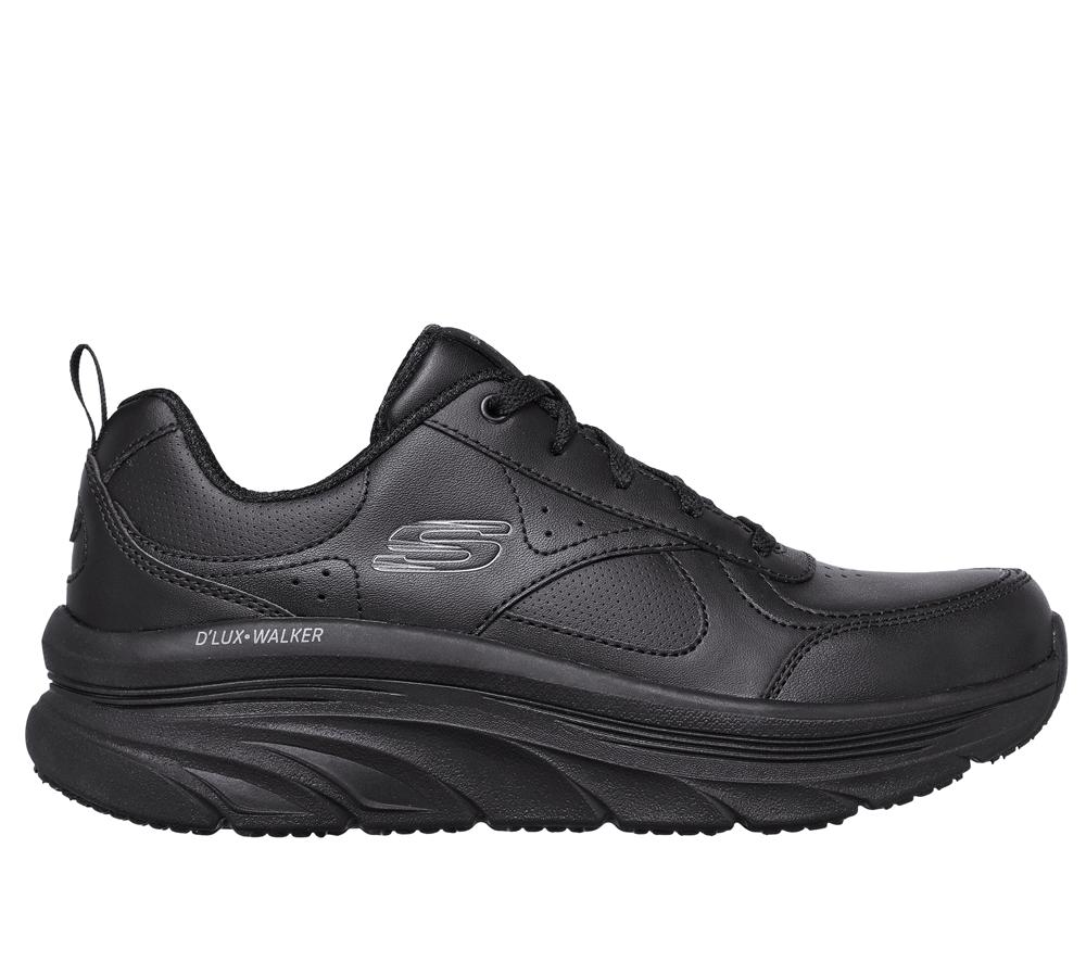 Women Skechers Relaxed Fit: D\'Lux Walker - Timeless Path Lace Up Shoes Black  USA |  2698-REUKD