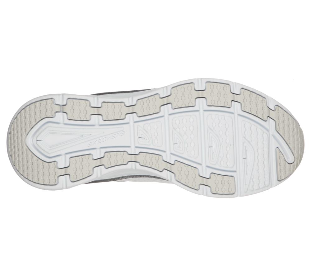 Women Skechers Relaxed Fit: D'Lux Walker - Infinite Motion Lace Up Shoes White / Silver  USA |  0261-KPGSX
