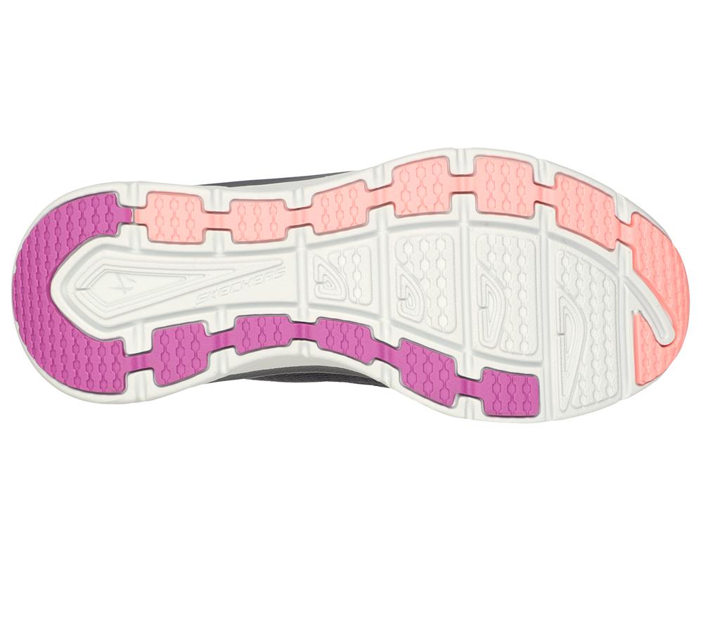 Women Skechers Relaxed Fit: D'Lux Walker - Get Oasis Lace Up Shoes Charcoal / Coral  USA |  0985-MJFZC