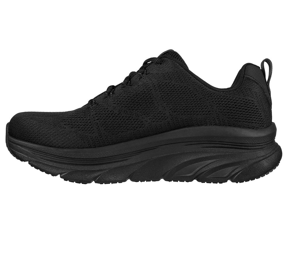 Women Skechers Relaxed Fit: D'Lux Walker - Get Oasis Lace Up Shoes Black  USA |  0239-LWSFU