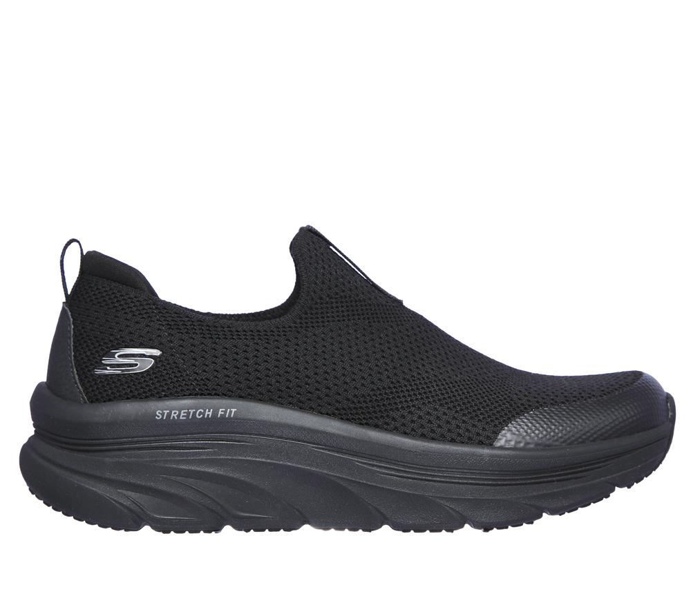 Women Skechers Relaxed Fit: D\'Lux Walker - Quick Upgrade Sneakers Black  USA |  1539-AWRHT