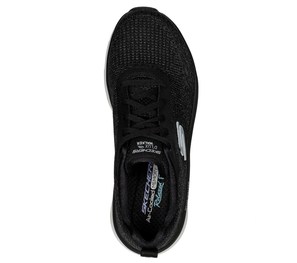 Women Skechers Relaxed Fit: D'Lux Walker - Daily Beauty Sneakers Black  USA |  0872-BDEHV