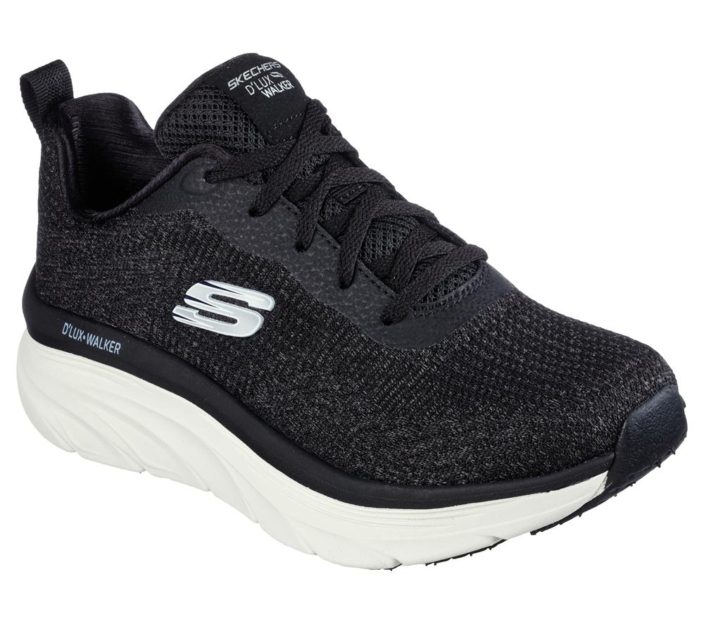 Women Skechers Relaxed Fit: D'Lux Walker - Daily Beauty Sneakers Black  USA |  0872-BDEHV