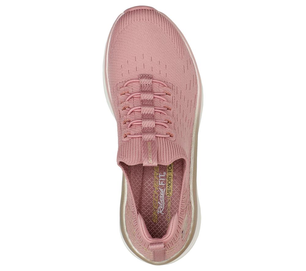 Women Skechers Relaxed Fit: D'Lux Walker - Let it Glow Sneakers Rosegold  USA |  6271-MACEI