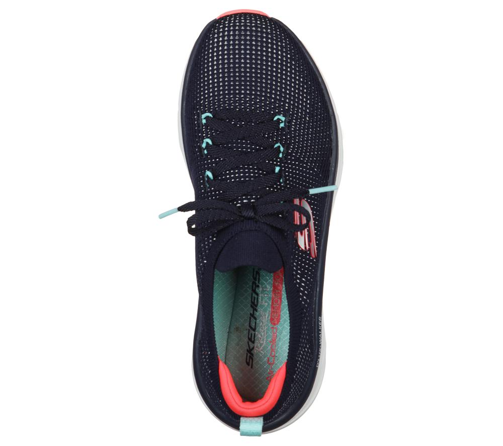 Women Skechers Relaxed Fit: D'Lux Walker - Refreshing Mood Slip On Shoes Navy  USA |  3154-CFDPI