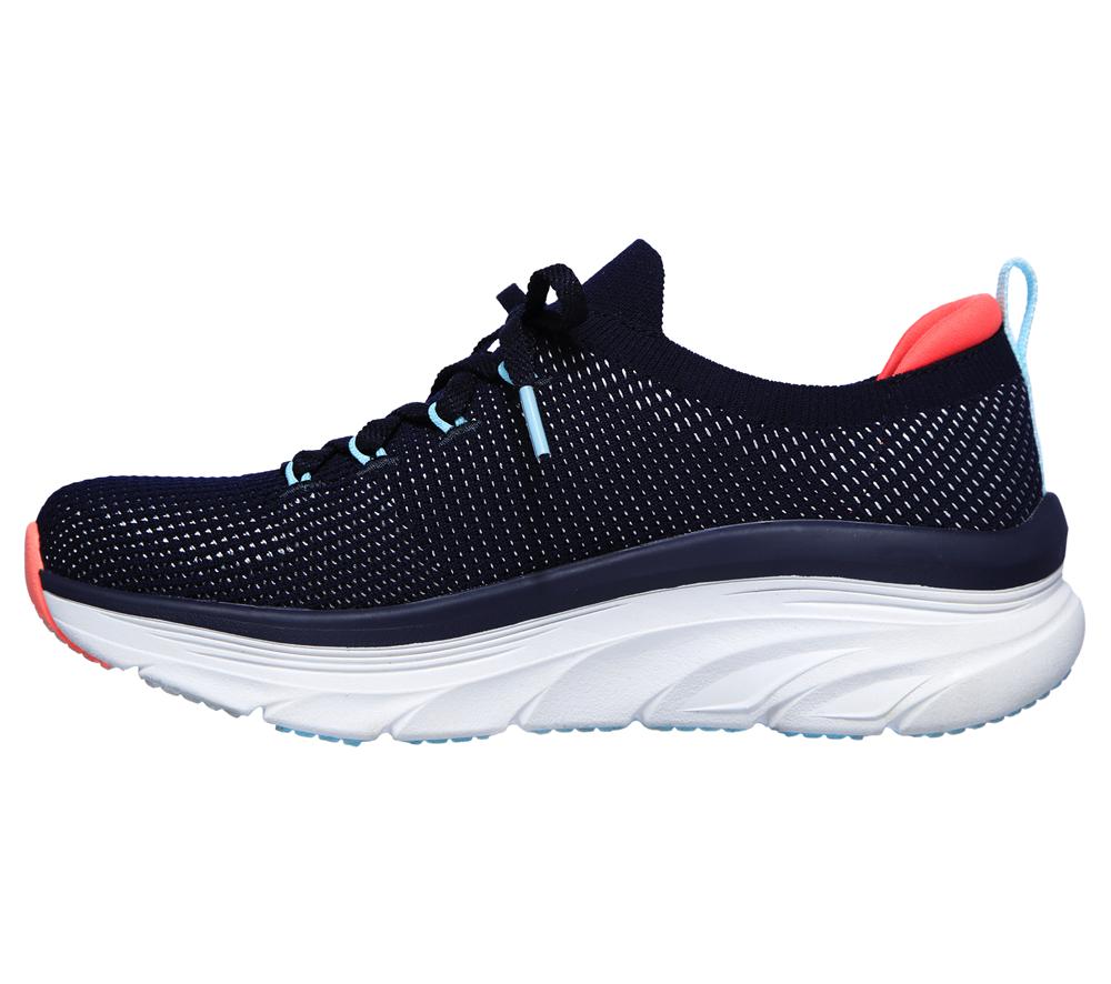 Women Skechers Relaxed Fit: D'Lux Walker - Refreshing Mood Slip On Shoes Navy  USA |  3154-CFDPI