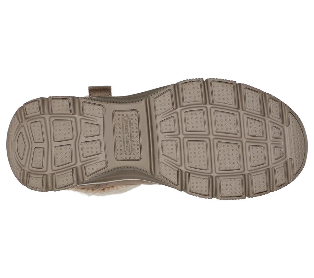Women Skechers Relaxed Fit: Easy Going - Cozy Weather Boots Taupe Brown  USA |  9036-CAFGN