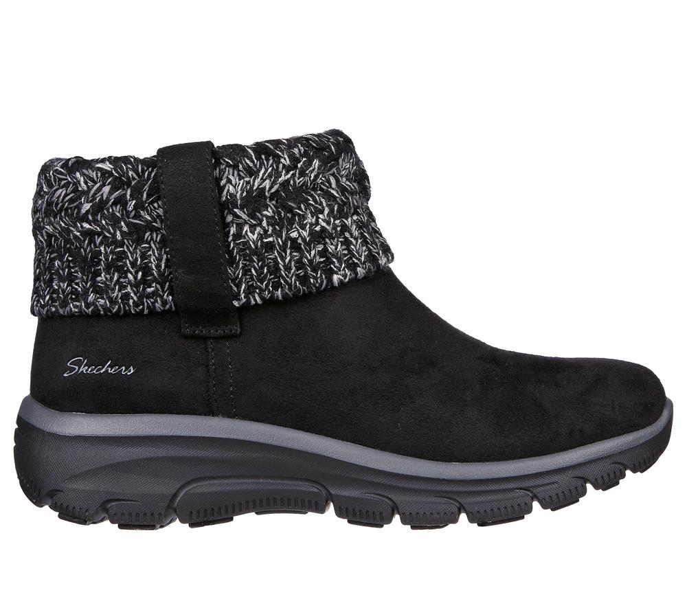 Women Skechers Relaxed Fit: Easy Going - Cozy Weather Boots Black  USA |  6702-QIEDL