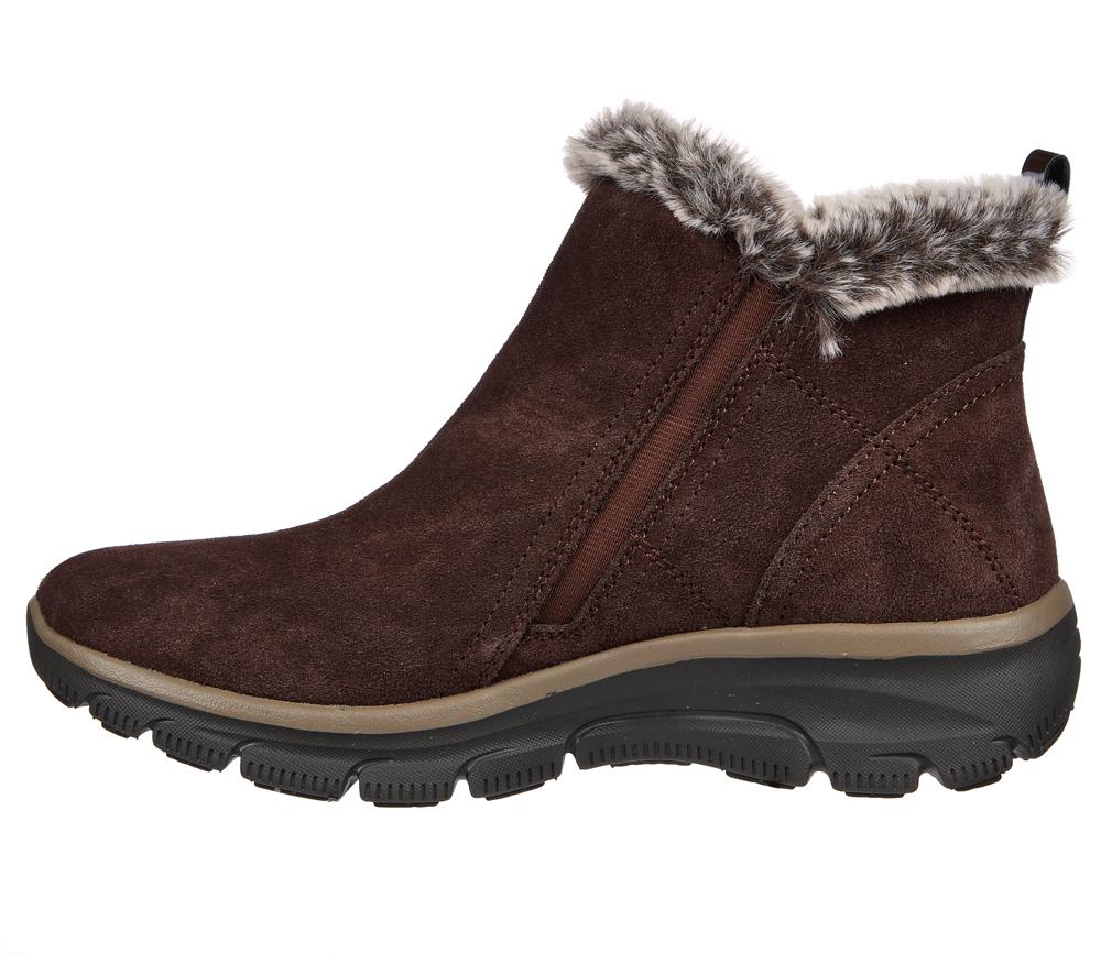 Women Skechers Relaxed Fit: Easy Going - High Zip Boots Chocolate Brown  USA |  8235-YMJVB
