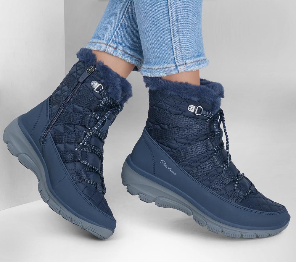 Women Skechers Relaxed Fit: Easy Going - Moro Street Boots Navy  USA |  5130-NTVIJ