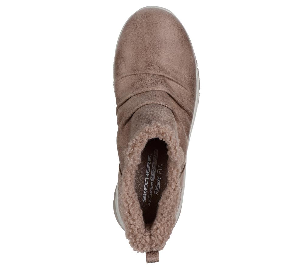 Women Skechers Relaxed Fit: Easy Going - Sweet Treasure Boots Taupe Brown  USA |  2197-FEIBP