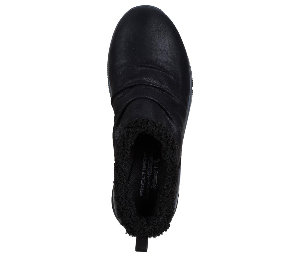 Women Skechers Relaxed Fit: Easy Going - Sweet Treasure Slip On Shoes Black  USA |  8629-UXBTJ