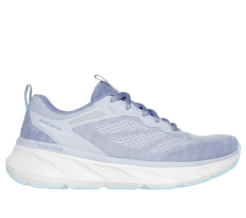 Women Skechers Relaxed Fit: Edgeride - Power Flow Lace Up Shoes Slate Light Navy Blue  USA |  3249-GKZDL