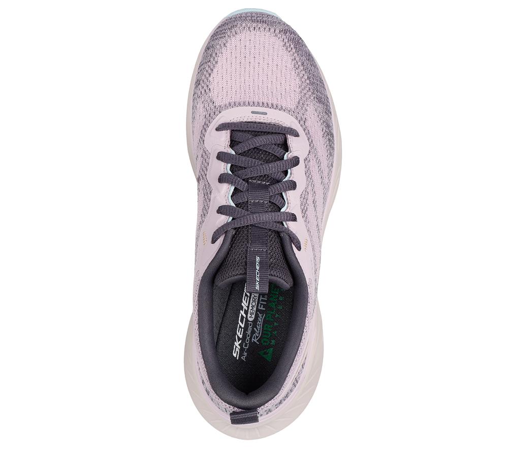 Women Skechers Relaxed Fit: Edgeride - Power Flow Lace Up Shoes Mauve / Multicolor  USA |  6324-HAPKT