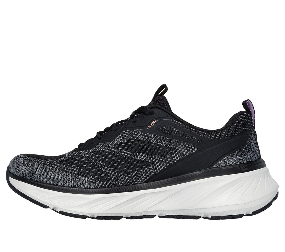 Women Skechers Relaxed Fit: Edgeride - Power Flow Lace Up Shoes Black / Lavender  USA |  2359-MGUQK