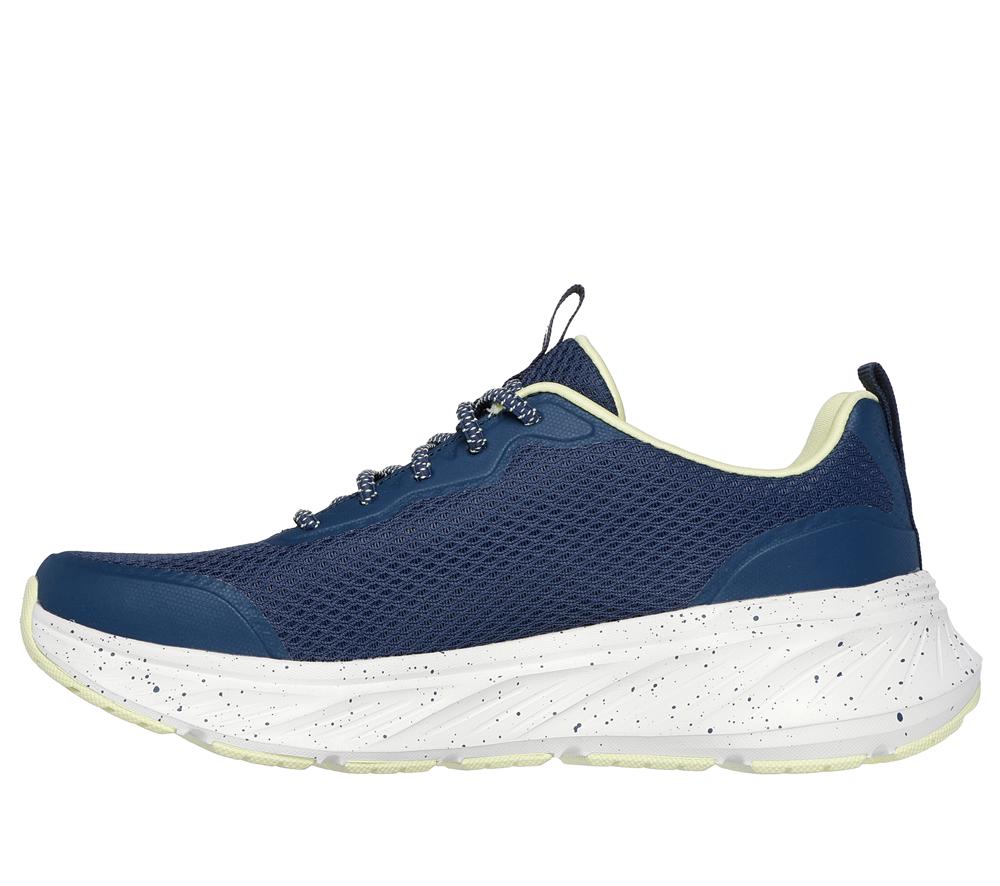 Women Skechers Relaxed Fit: Edgeride - Smooth Journey Sneakers Navy / Lime  USA |  8346-ZLXHF