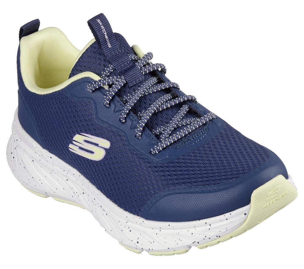 Women Skechers Relaxed Fit: Edgeride - Smooth Journey Sneakers Navy / Lime  USA |  8346-ZLXHF