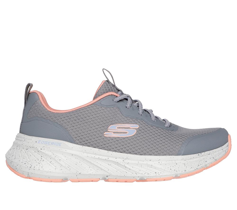Women Skechers Relaxed Fit: Edgeride - Smooth Journey Slip On Shoes Grey / Coral  USA |  0425-RYVJE