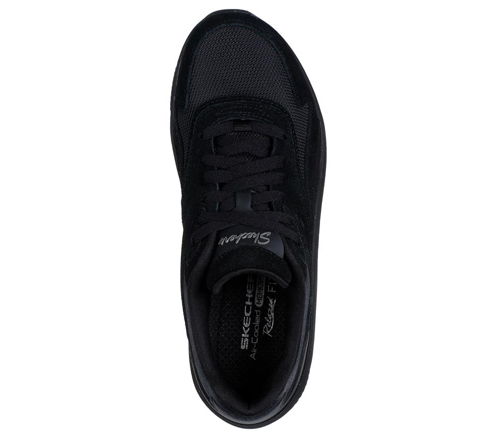 Women Skechers Relaxed Fit: Modern D'Lux - Free Mind Lace Up Shoes Black  USA |  2354-TCNHG