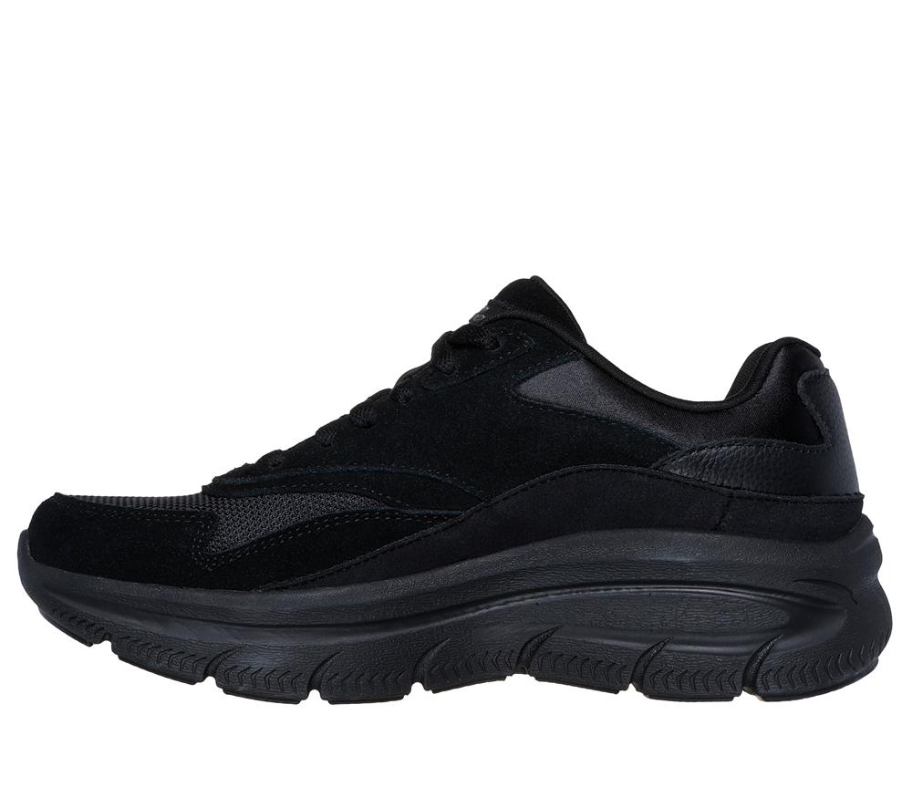 Women Skechers Relaxed Fit: Modern D'Lux - Free Mind Lace Up Shoes Black  USA |  2354-TCNHG