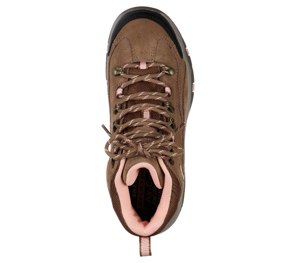 Women Skechers Relaxed Fit: Trego - Alpine Trail Lace Up Shoes Brown / Tan  USA |  0169-XNKYF