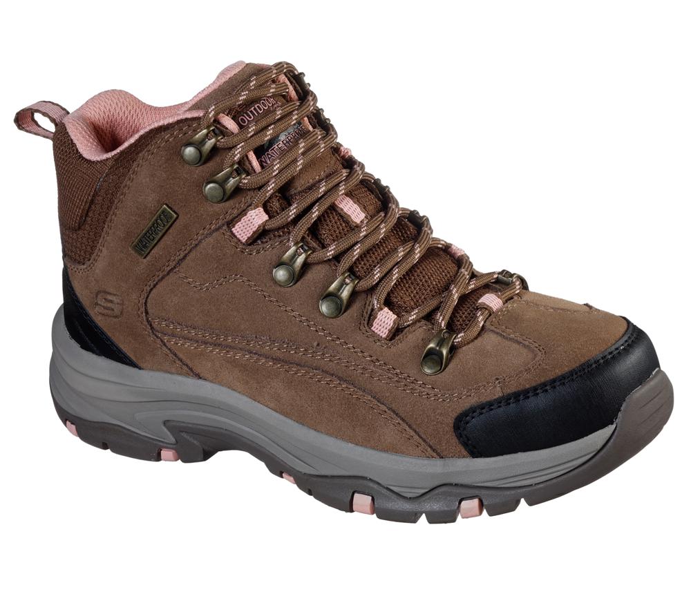 Women Skechers Relaxed Fit: Trego - Alpine Trail Lace Up Shoes Brown / Tan  USA |  0169-XNKYF
