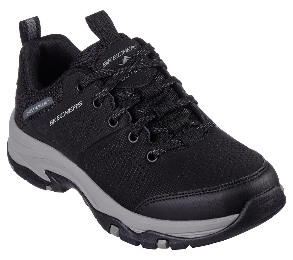 Women Skechers Relaxed Fit: Trego - Trail Destiny Lace Up Shoes Black / Charcoal  USA |  7029-GOBVN