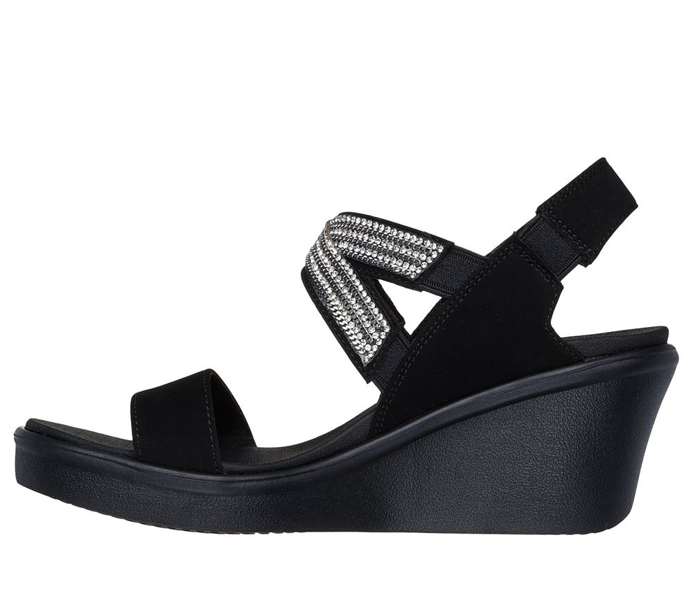Women Skechers Rumble On - Chart Topper Sandals Black  USA |  0527-AYOSD