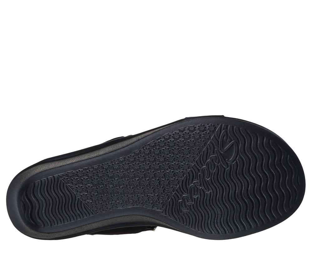 Women Skechers Rumble On - Chart Topper Wedges Black  USA |  0986-VIPXM
