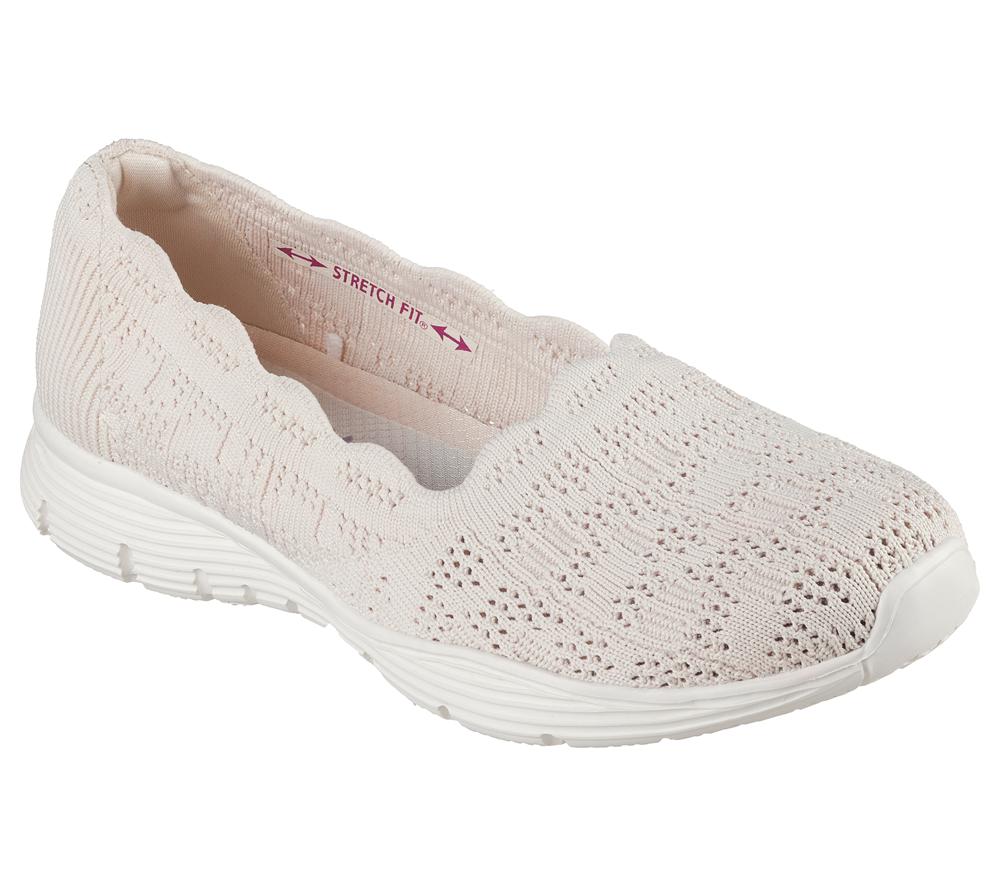 Women Skechers Seager - Higherself Flat Shoes Natural White  USA |  2058-CHJIV